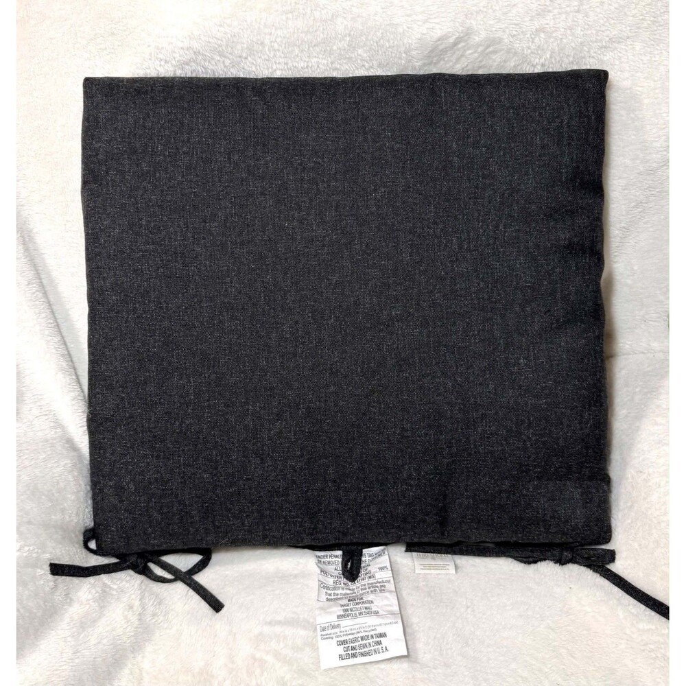 Threshold 18x20 Solid Woven Outdoor Chair Seat Cushion Black Patio - Picture 4 of 5